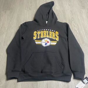 Pittsburgh Steelers Hooded Sweatshirt Boys Size Medium Black NWT